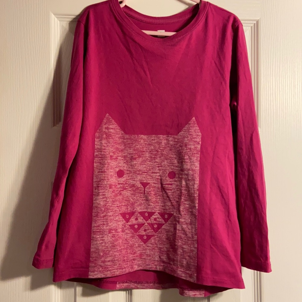 Tea Collection shirt. Cat theme. Size 8.